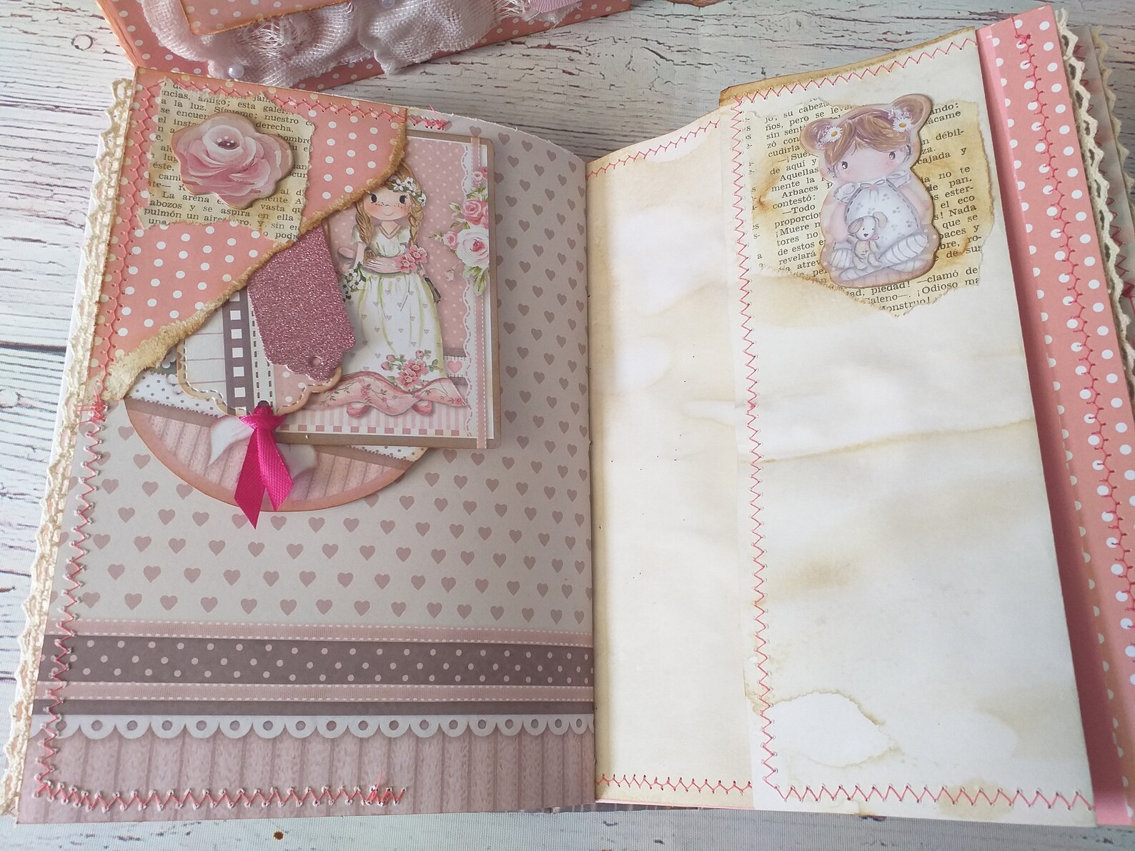 Baby junk journal set journal and box girl junk journal Etsy