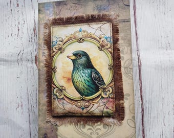 Vintage Birds Junk Journal, Handmade vintage Junk Journal, Memory journal, Vintage birds journal, Garden journal