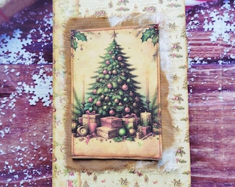 Christmas junk journal handmade, Vintage Christmas journal, Memory journal, Christmas memories journal, Christmas gift for scrapbook lovers