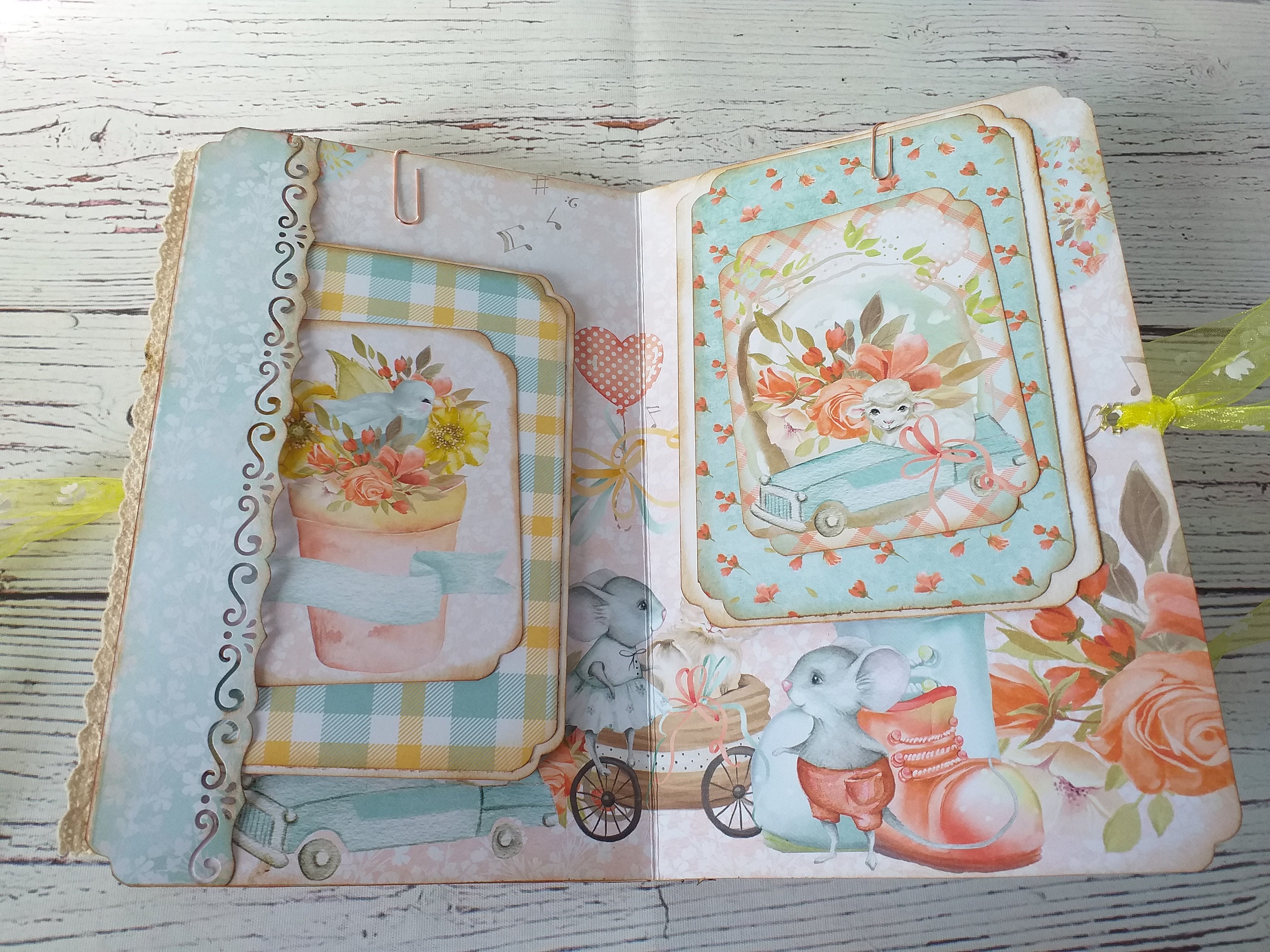 Handmade baby junk journal A5 vintage little animals Etsy