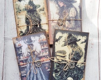 Blank witch journal, Grimoire handmade, Book of shadows, Witch book, Wicca journal, Tarot journal