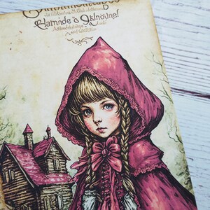 Handmade Red Riding Hood Journal, Personal Size Blank Journal, Sewn Red ...