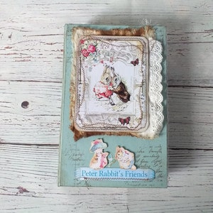 Peter Rabbit junk journal, handmade vintage junk journal, Peter Rabbit journal
