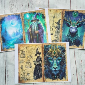 Kit impreso para diario basura de magia, Kit diario de magia, Páginas y efímera diario basura, Kit impreso álbum de recortes,