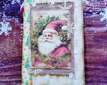 Christmas junk journal handmade, Vintage Christmas journal, Memory journal, Christmas memories journal, Christmas gift for scrapbook lovers