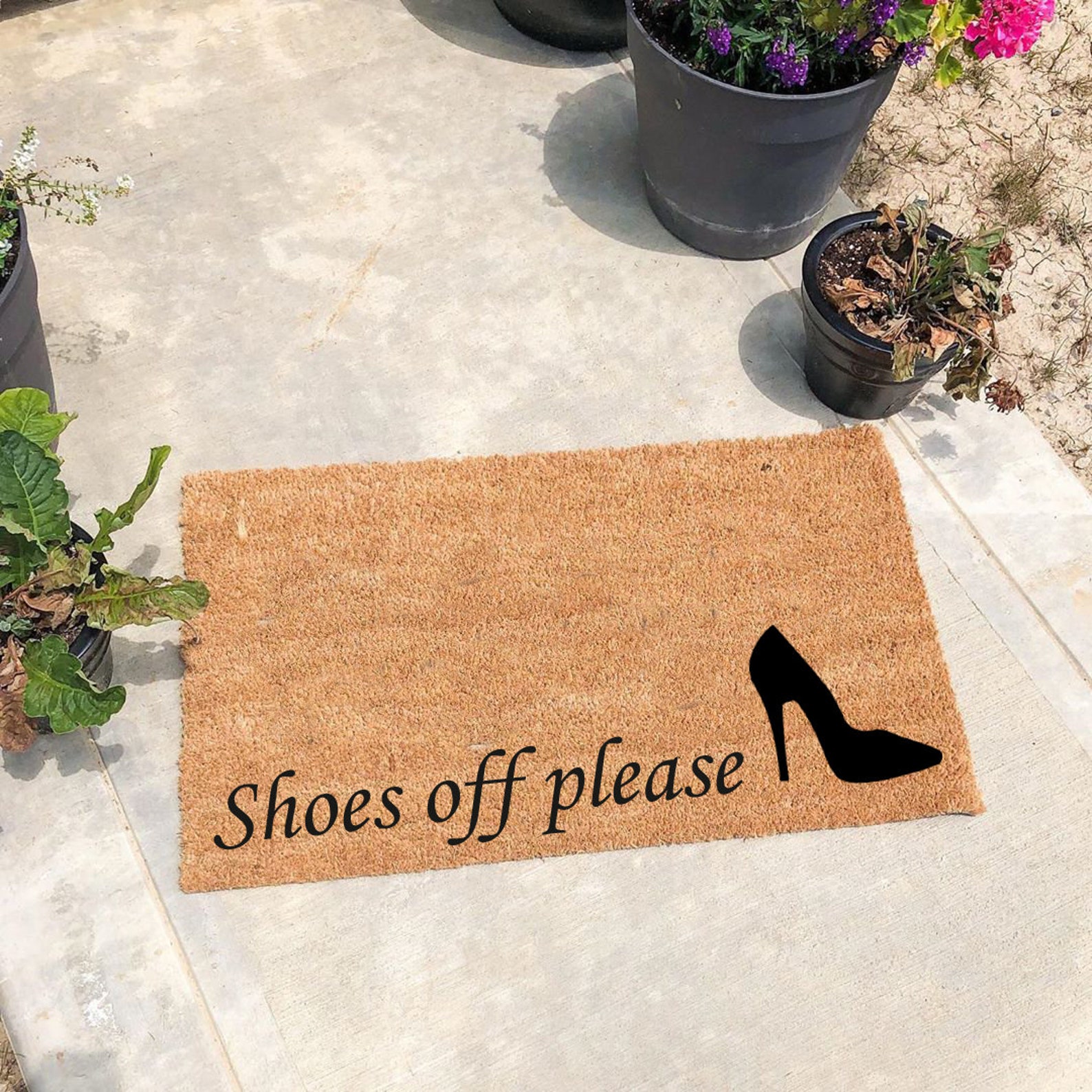 Shoes Off Please Door mat Heals Doormat Funny Doormat Etsy