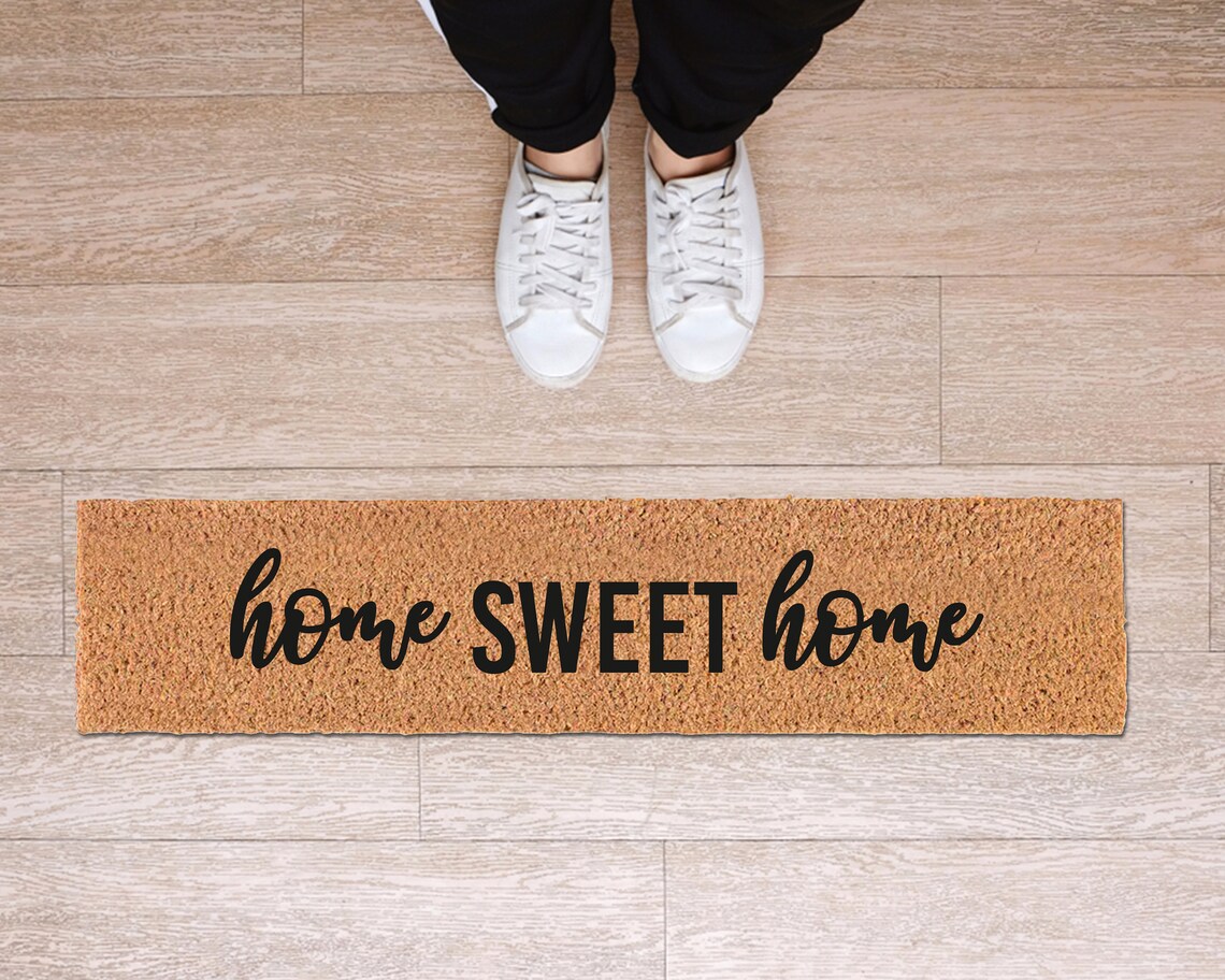 Home Sweet Home skinny Doormat Custom coir doormat Etsy