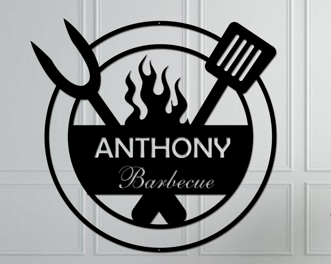Personalized Backyard BBQ Metal Sign / Outdoor Wall Decor / Etsy