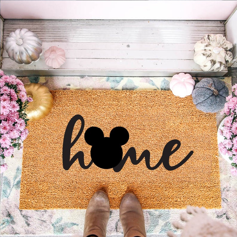 Disney Home Doormat With Castle / Mickey Head / Door Etsy