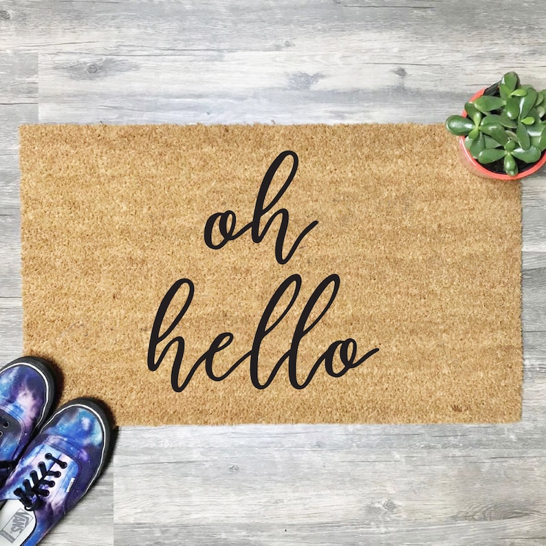 Oh Hello Doormat home decor Hello Mat Housewarming Etsy
