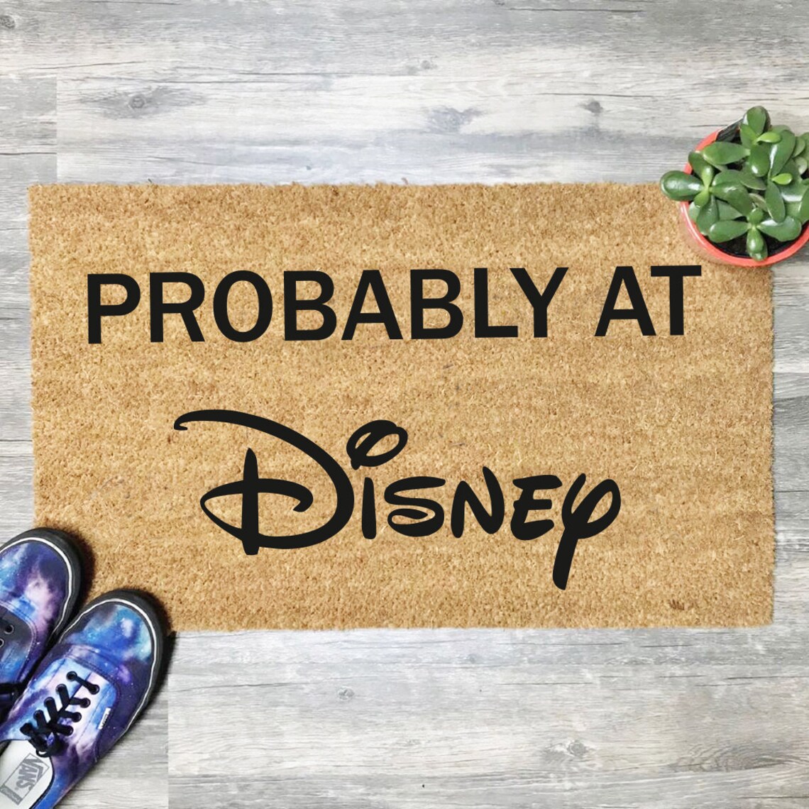 Waarschijnlijk op Disney / Disney Doormat / Disney Door Mat / Etsy