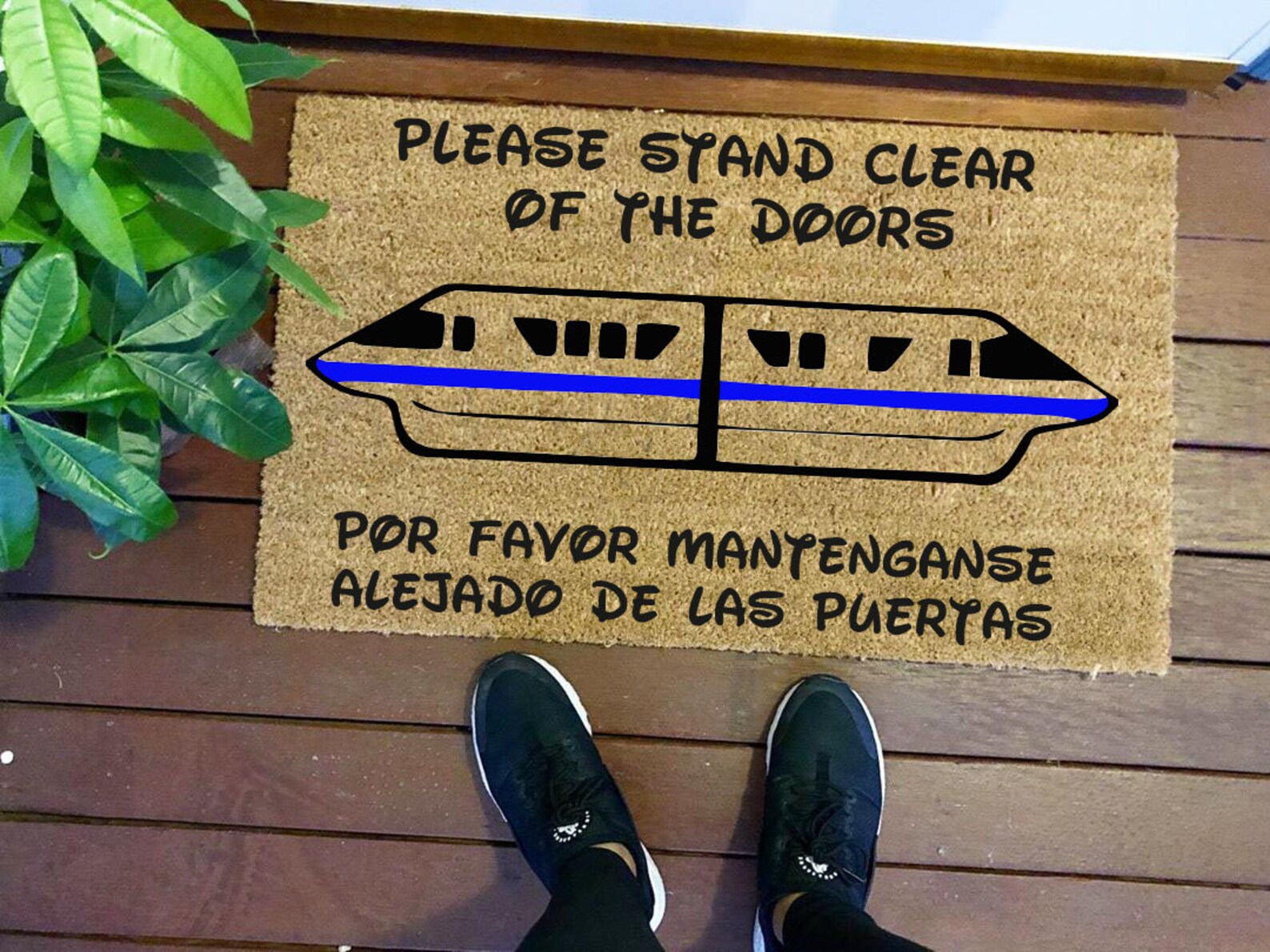 Monorail Disney Doormat Please stand clear of doors Disney Etsy