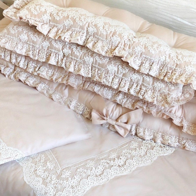 Mini Crib Bumper Pads Crib Bumper Pillows Baby Girl Crib Etsy