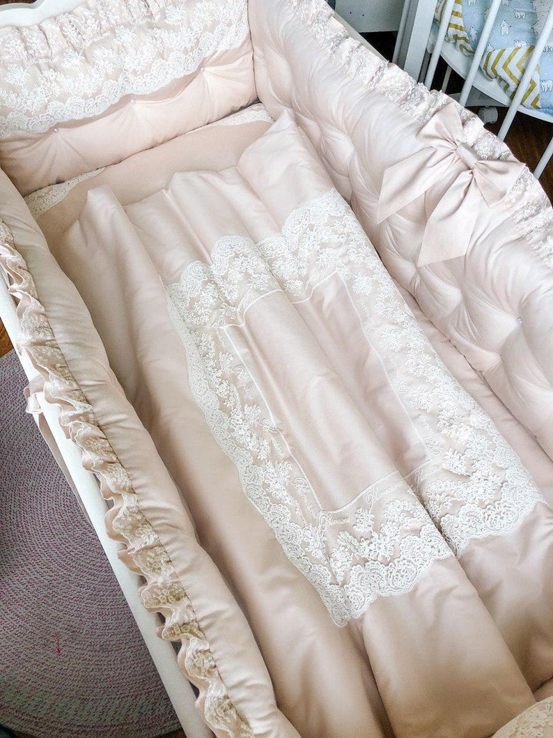 Mini Crib Bumper Pads Crib Bumper Pillows Baby Girl Crib Etsy