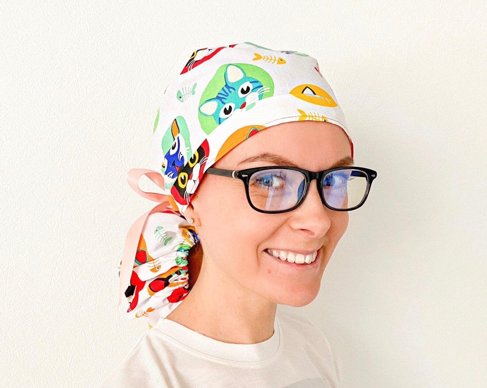 Set of 2 Long Hair Scrub Cap Patterns and Tutorials Style3 Etsy