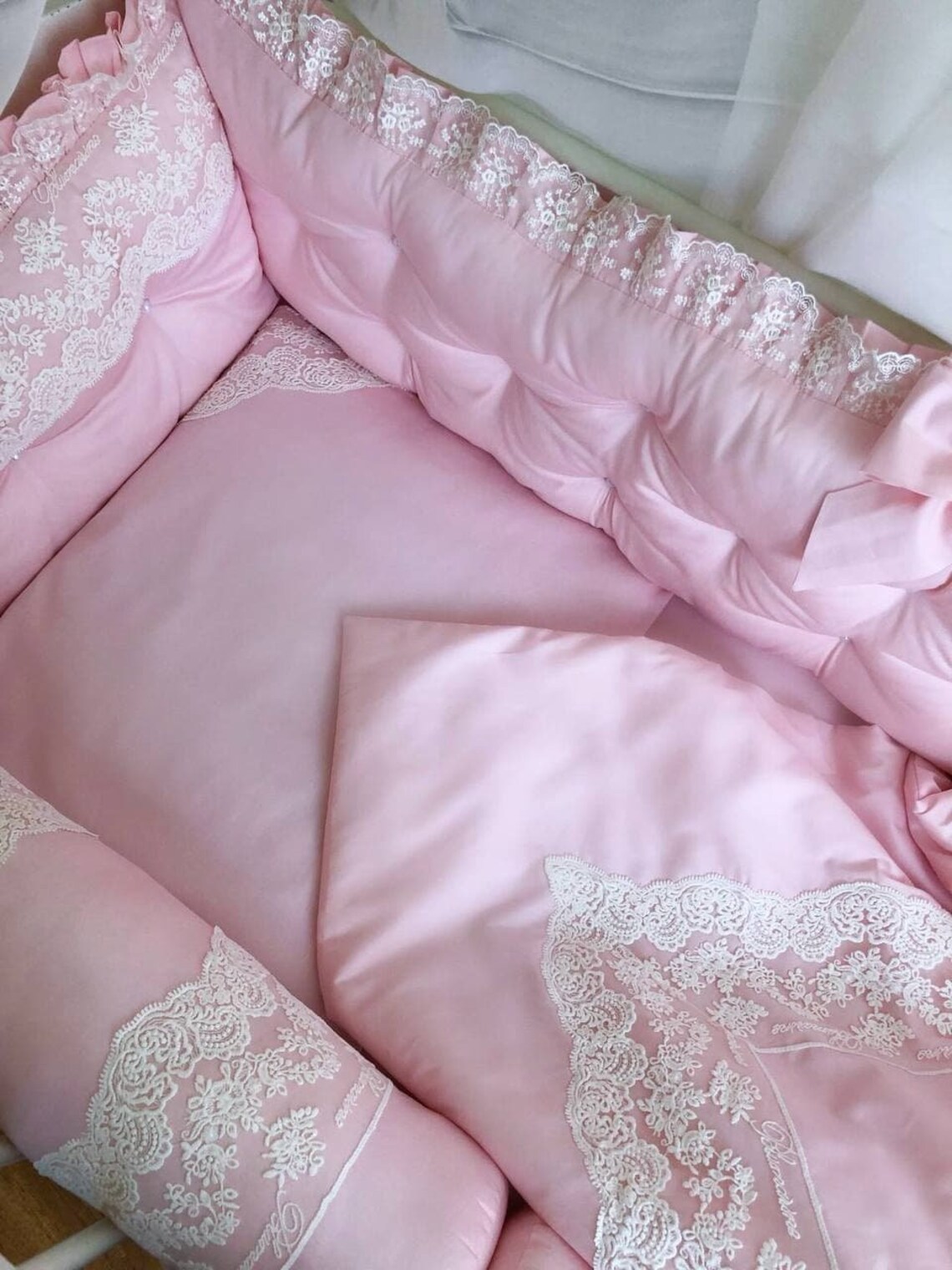 Crib Bumper Pads Crib Bumper Pillows Baby Girl Crib Bedding Etsy