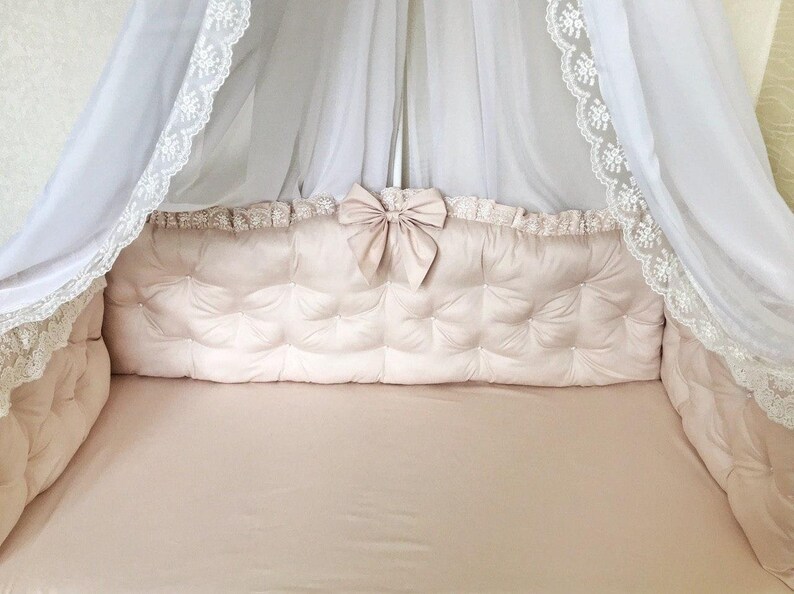 Mini Crib Bumper Pads Crib Bumper Pillows Baby Girl Crib Etsy