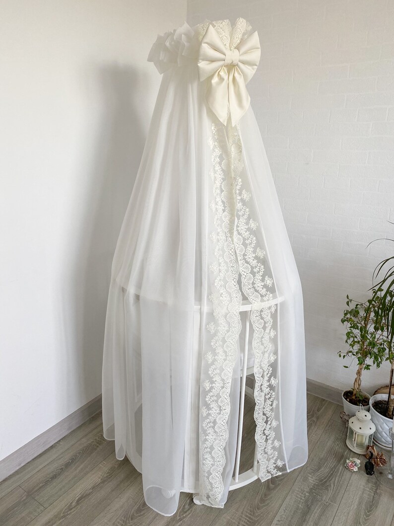 Canopy Bed Curtains Crib Canopy With Lace Newborn Bed Canopy Etsy