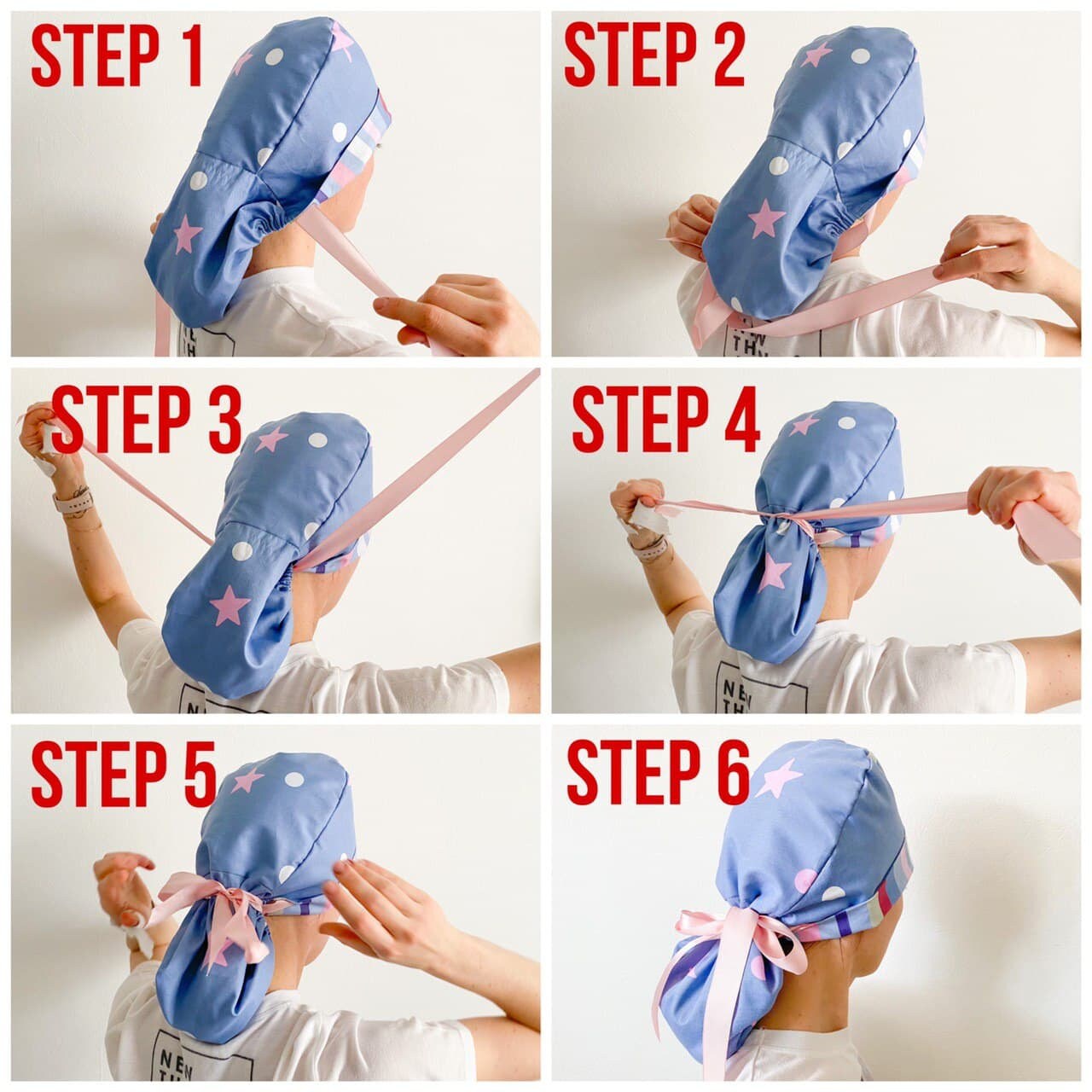 Scrub Cap Ponytail Sewing Pattern Style4 2Tone With Lining Etsy