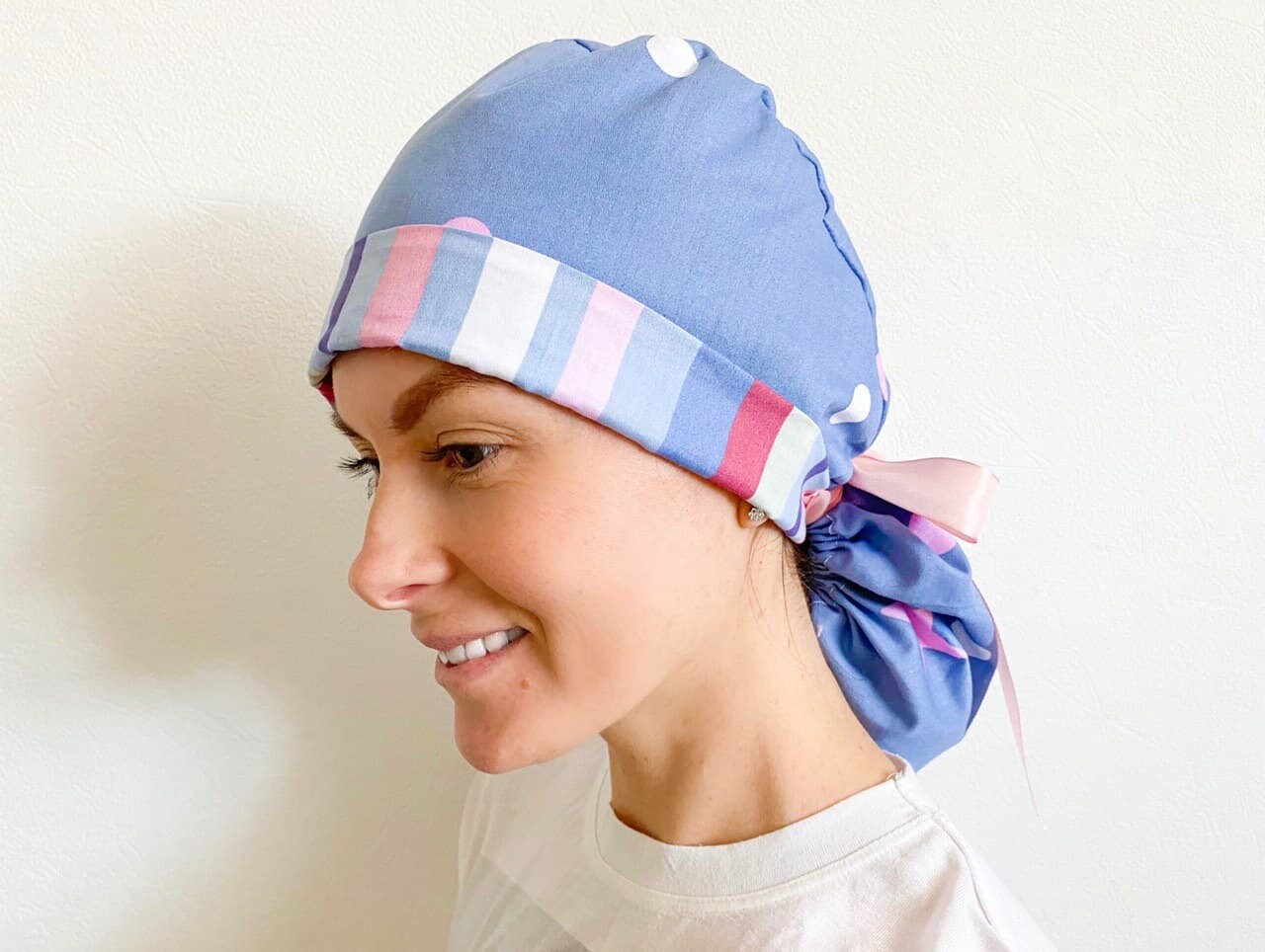 Scrub Cap Ponytail Sewing Pattern Style4 2Tone With Lining Etsy