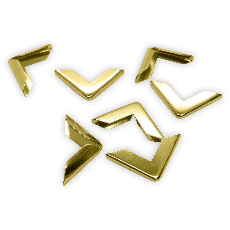Buchecken aus Metall 16 x 16 x 3,5 mm Farbe: silber, gold od. schwarz Buchbeschlag Schutzecken Eckenschutz Taschenecken Gold