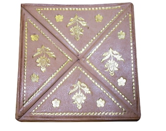 Porte-monnaie vintage en cuir artisanal marocain fait à la main, portefeuille de poche, X-Small Size Beige