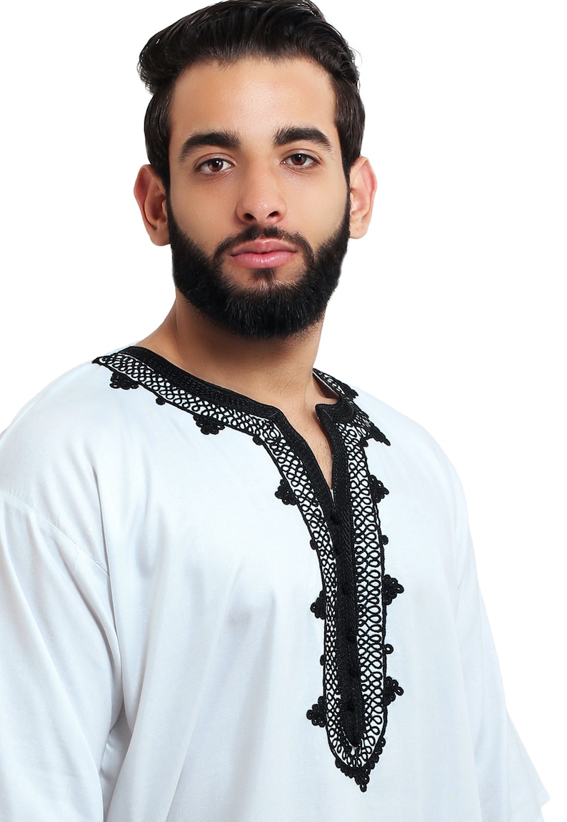 Moroccan Men Tunic Caftan Breathable Fiber Cotton Hand Tread - Etsy