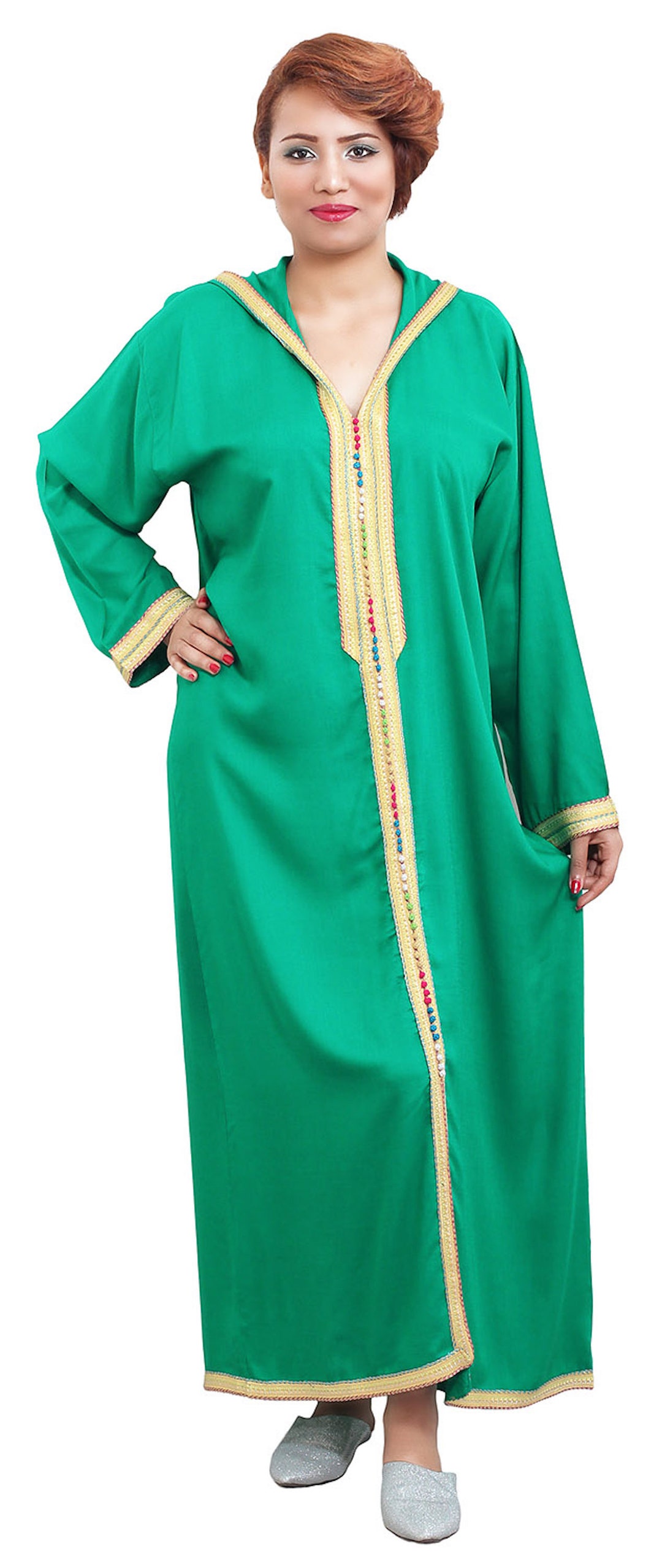 Moroccan Caftans Women Hand Made Breathable Hooded Caftan Fits Etsy