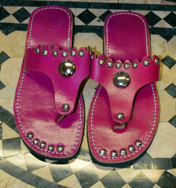 Magenta flat sandals sale