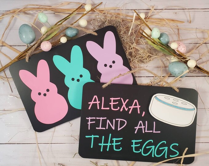 Alexa, Find All the Eggs Easter Sign Decor Chalkboard - Etsy