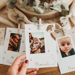 Jahreskarten Dekoration Jahresmeilensteinkarten erster Geburtstag Wimpelgirlande erstes Jahr Jahresrückblick boho beige