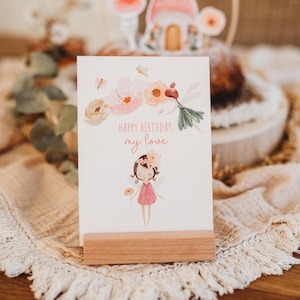 Karte Geburtstag Fee Tischdekoration Blumenkind Karte Kindergeburtstag Sommer Frühling