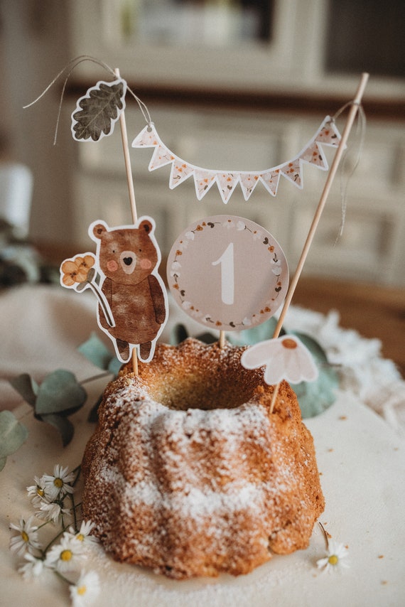 Tortenaufsatz 1. Geburtstag – Goldener Glitzer, 15,2 Cm, Engel-Design, Für Kuchendekoration & Fotos