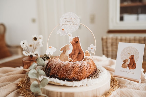 Holz Tortenaufsatz Für Babyparty & 1. Geburtstag | Rustikale Dekoration | Einfach & Elegant | Zum Fotografieren
