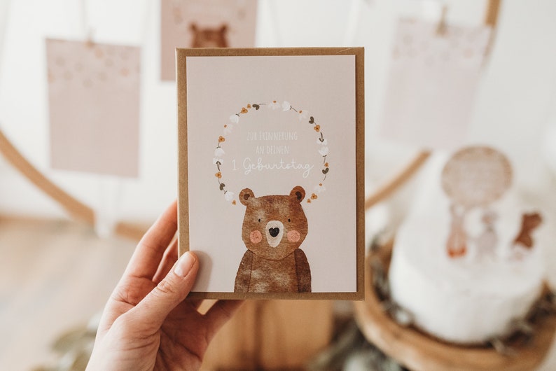 Geburtstag Gästebuch Geschenk Bär Gästekarten Instax Dekoration Boho Kindergeburtstag Bild 8