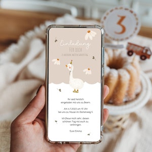 1. Geburtstag whatsApp Einladung Handy digital Blume Mädchen Party Kindergeburtstag