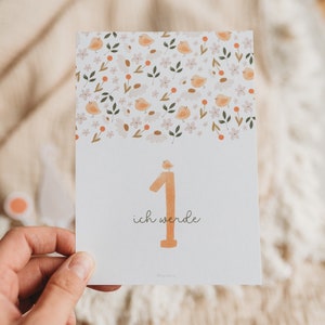 Einladungskarte Baby Babyparty Postkarte Einladung Küken Gänse Marsch Kindergeburtstag 1. Geburtstag Ich werde eins