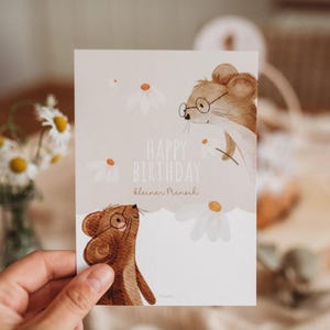 erster Geburtstag Affirmationskarte Maus Tiere Glückwunschkarte Tischkarte Kindergeburtstag Geburtstag Tischdekoration Karte