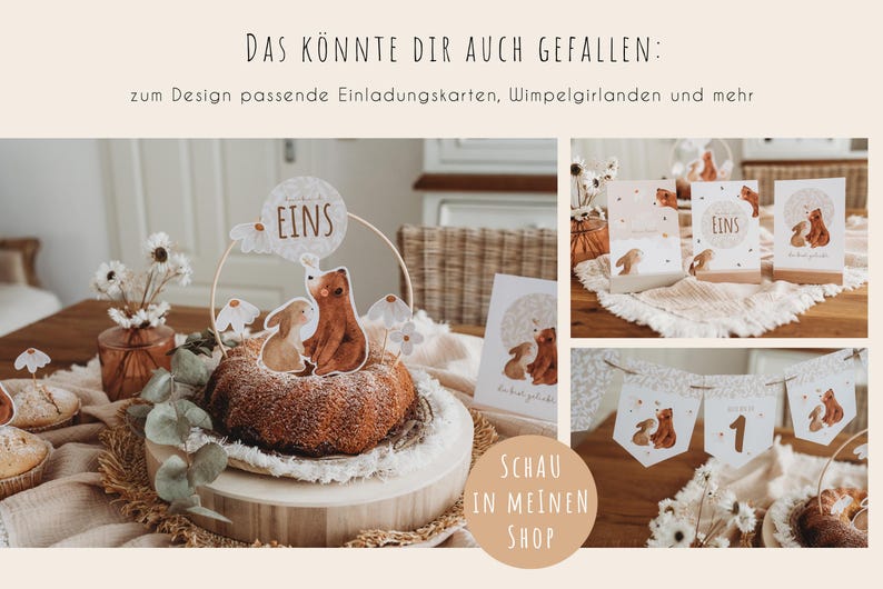 1. Geburtstag Einladung whatsApp Handy digital Bär Party Kindergeburtstag image 7