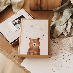 Geburtstag Gästebuch Geschenk Bär Gästekarten Instax Dekoration Boho Kindergeburtstag Bild 1