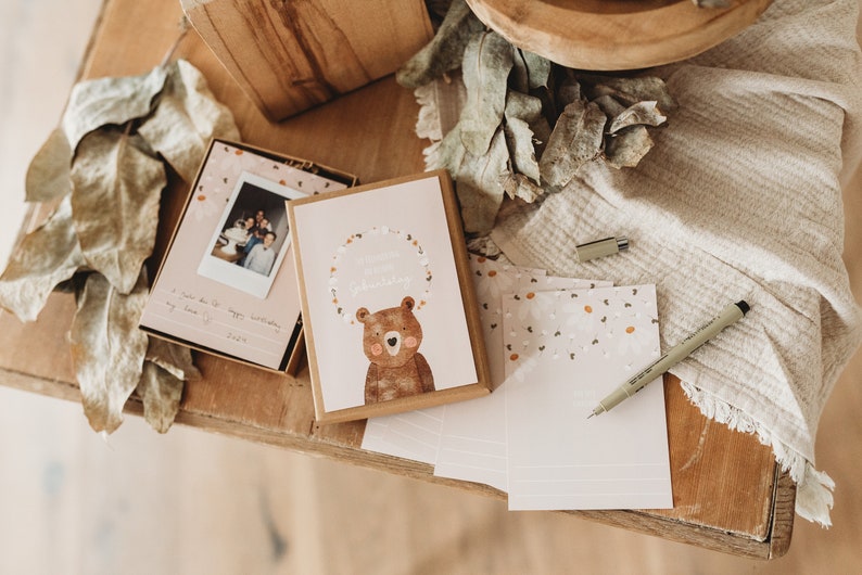 Geburtstag Gästebuch Geschenk Bär Gästekarten Instax Dekoration Boho Kindergeburtstag Bild 4