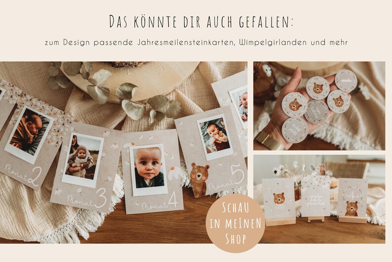 1. Geburtstag Einladung whatsApp Handy digital Bär Party Kindergeburtstag image 6
