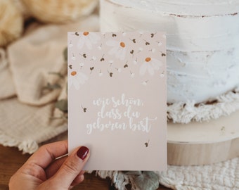 1. Geburtstag Mädchen Blumen Waldtiere bwige Baby Babyparty Einladung Kindergeburtstag erster Geburtstag boho