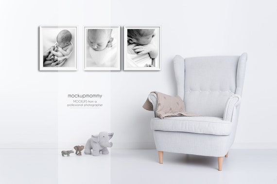 Mockup Kids Room White Wall Newborn Photography Pure Etsy