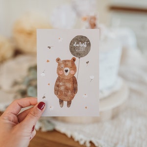 1. Geburtstag Bär Waldtiere bwige Baby Babyparty Einladung Kindergeburtstag erster Geburtstag boho Bild 3