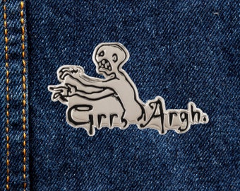 Grr Argh - Soft Enamel Lapel Pin, inspired by Buffy the Vampire Slayer and Mutant Enemy (Silver Plated)