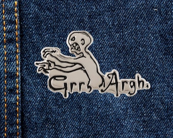 Grr Argh - Soft Enamel Lapel Pin, inspired by Buffy the Vampire Slayer and Mutant Enemy (Silver Plated)