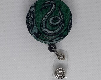 Draco Malfoy badge reel Harry Potter Slytherin retractable ID holder nurse teacher student tech gift idea Country Bear Crafting