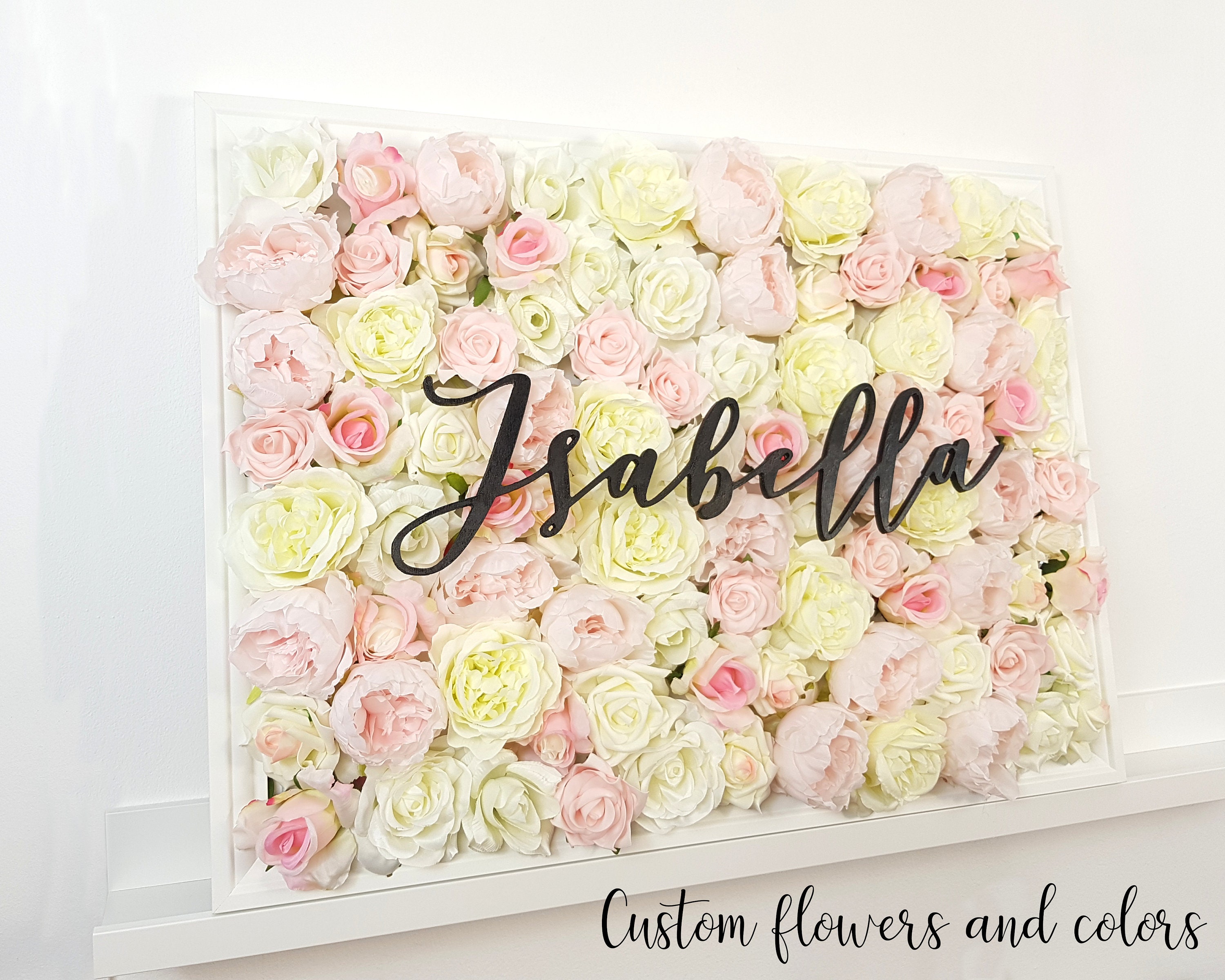 Girl Nursery Decor Flower Wall Nursery Flower Letter Floral Etsy