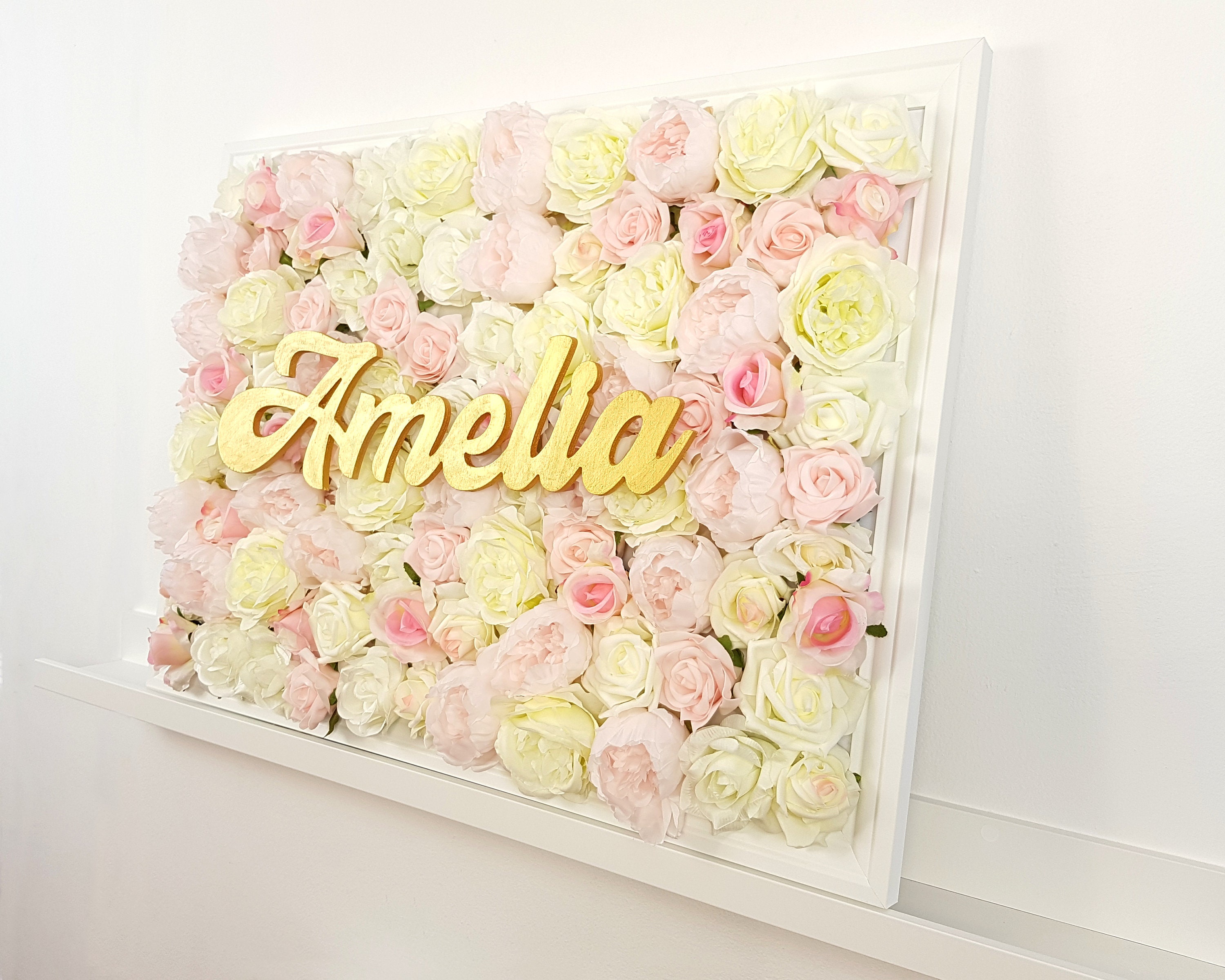 Girl Nursery Decor Flower Wall Nursery Flower Letter Floral Etsy